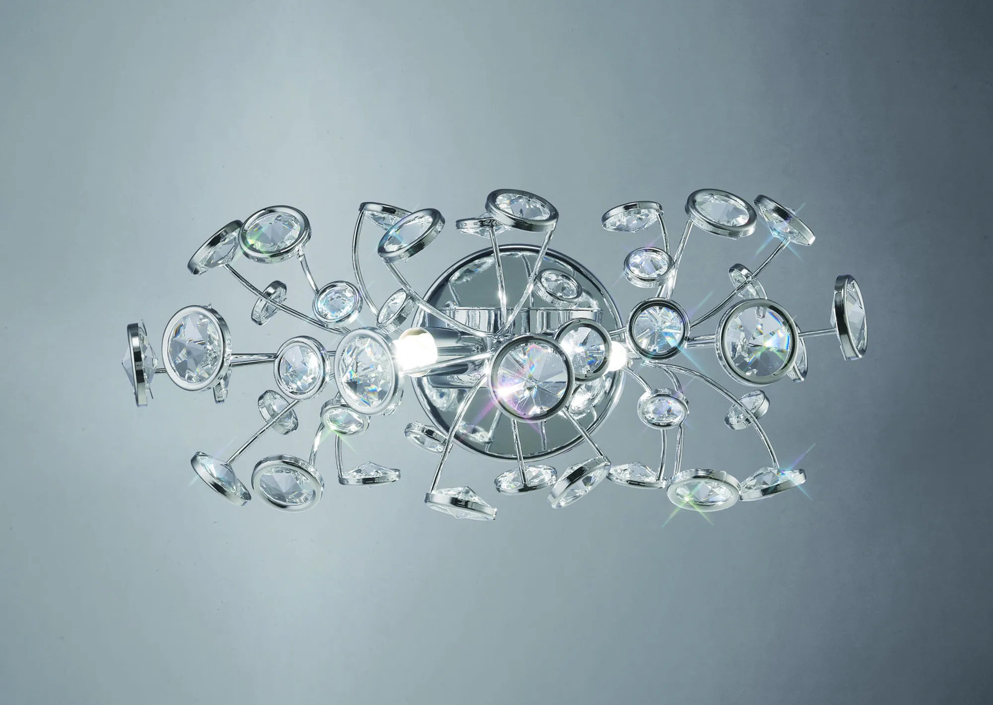 Savanna Crystal Wall Lights Diyas Flush Crystal Wall Lights